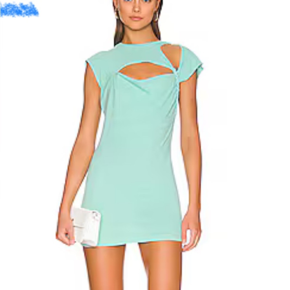 Slash Mini Dress in Mint Julep NOAM Mint Julep